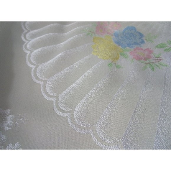 Dove Gray Cotton Rayon Blend Hand Colored Damask Floral Dinner Napkins Five - Picture 9 of 16